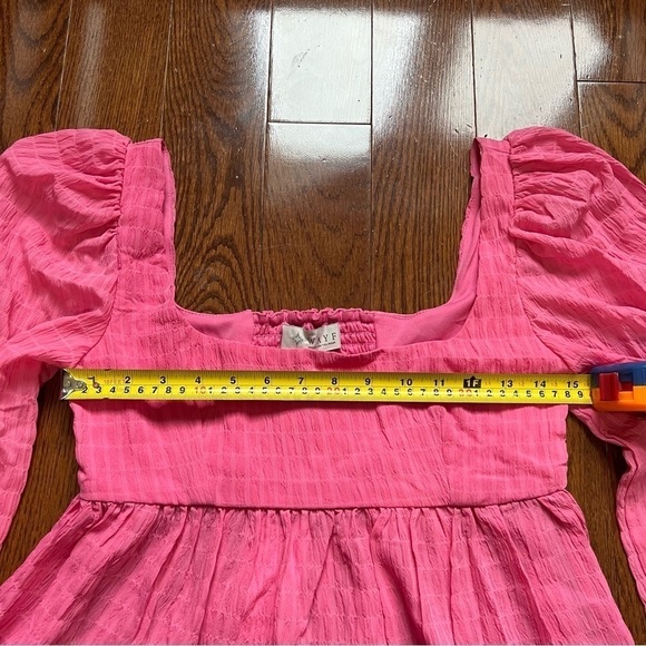 [NWT] WAYF Pink Long Sleeve Peplum Square Neck Babydoll Bohemian Blouse - Sz S - Picture 12 of 14